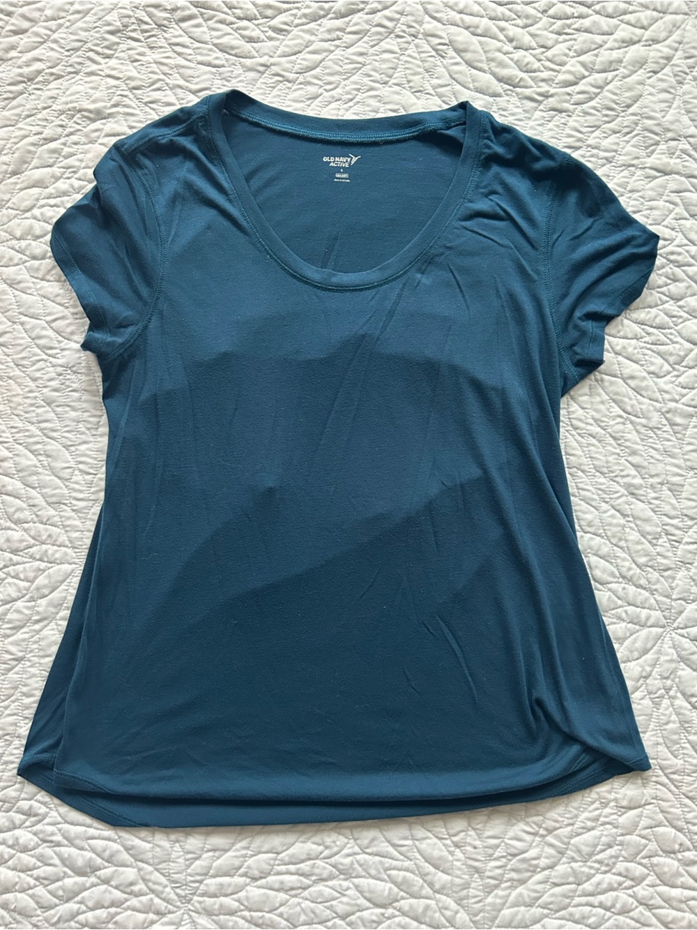 Old Navy Women's Teal Short Sleeve Scoop Neck Tee